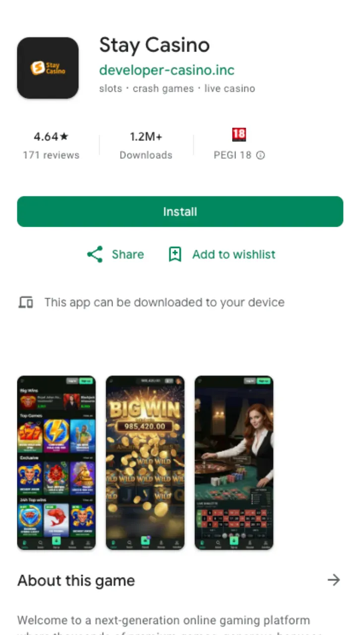 Stay Casino app